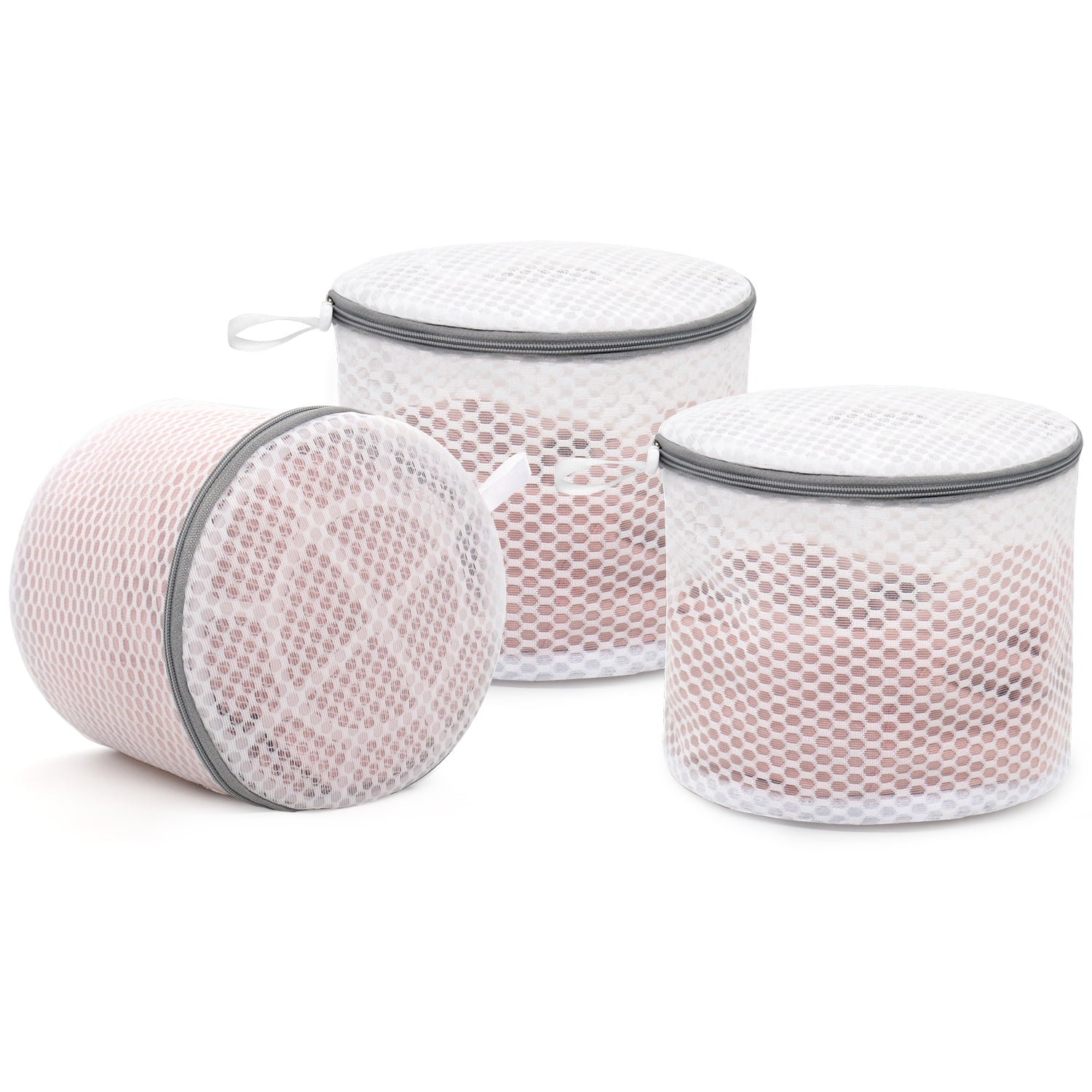 Muchfun 3Pcs Durable Honeycomb Mesh Laundry Bags for Delicates, Lingerie Wash Bag 7 x 7 x 6 Inches