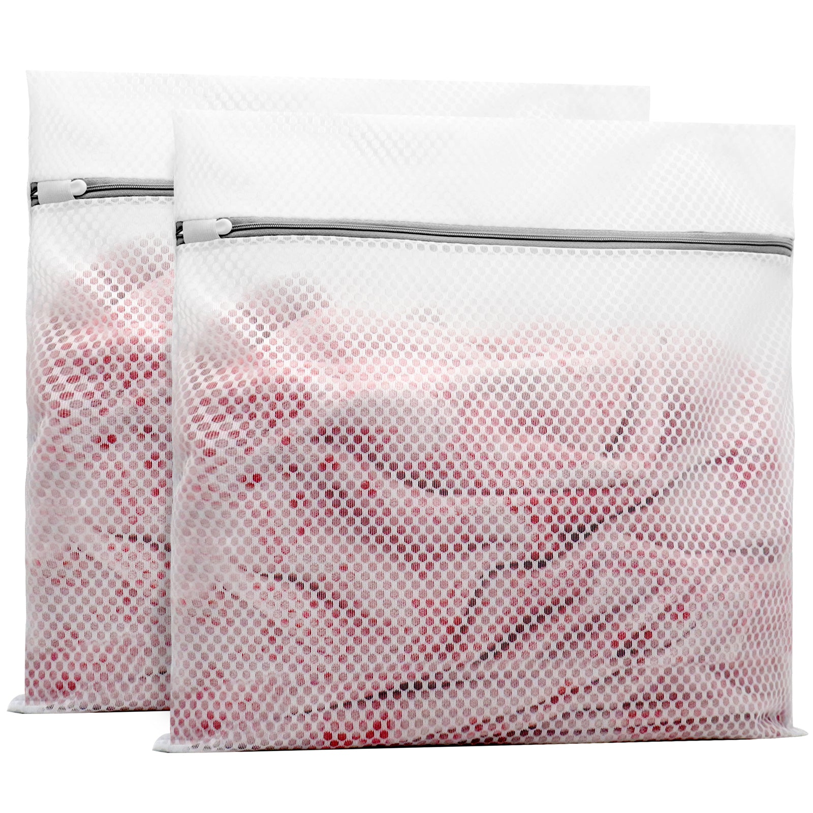 Muchfun 2Pcs Durable Honeycomb Mesh Laundry Bags for Delicates 24 x 24 Inches (2, XX-Large)