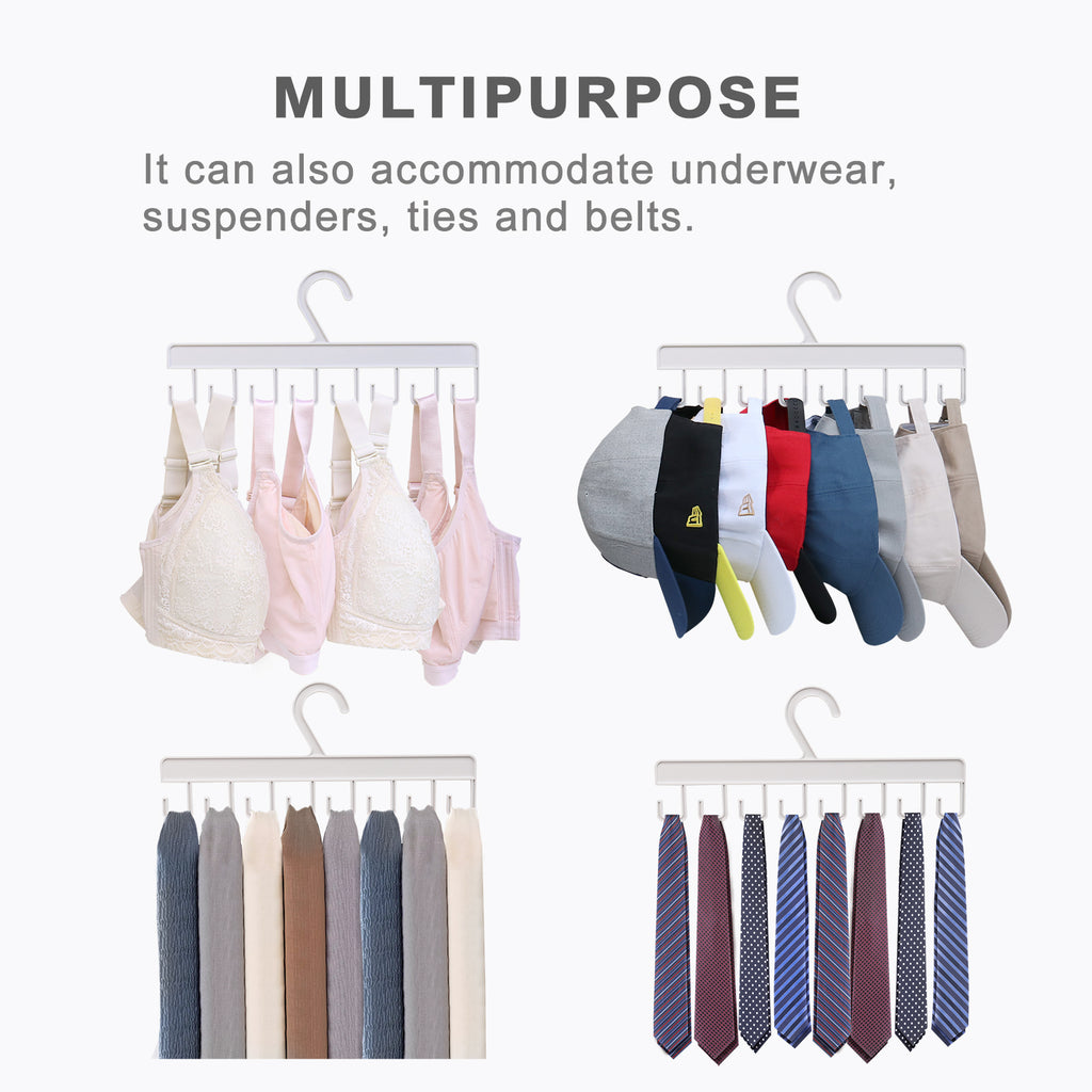 Muchfun 2Pcs Hat Hangers for Closet, Hat Organizer for Baseball Caps, Hat Racks with 16 Hooks