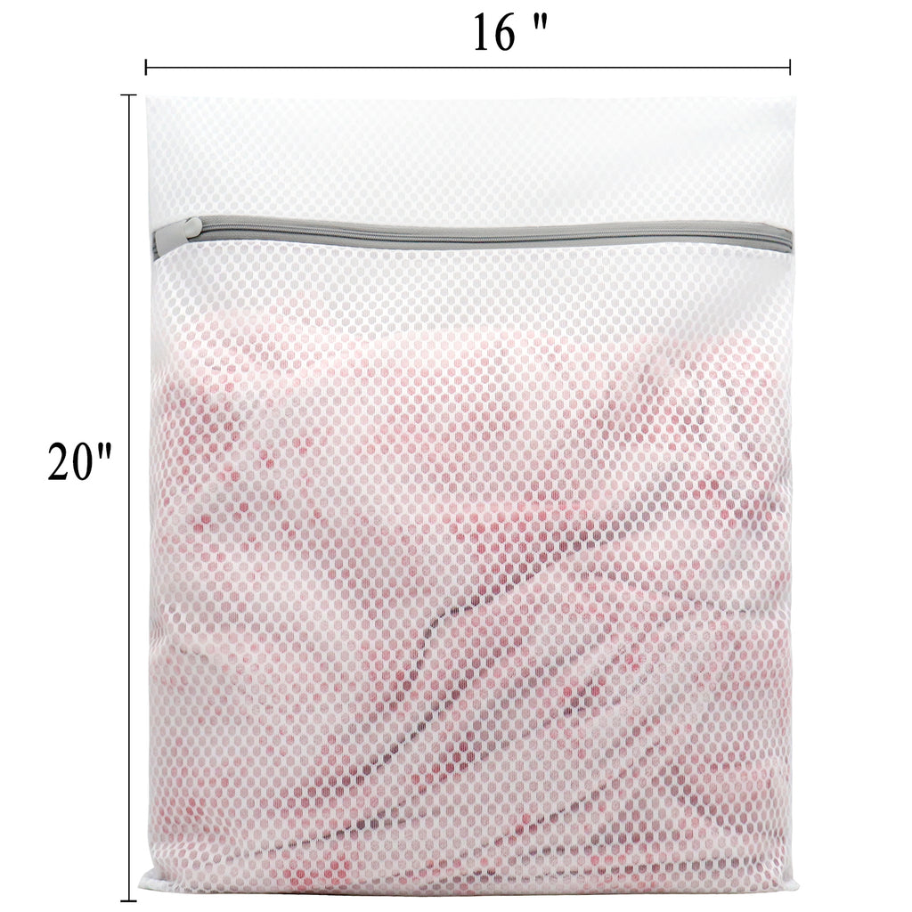 Muchfun 3Pcs Durable Honeycomb Mesh Laundry Bags for Delicates 16 x 20 Inches (3 Large)