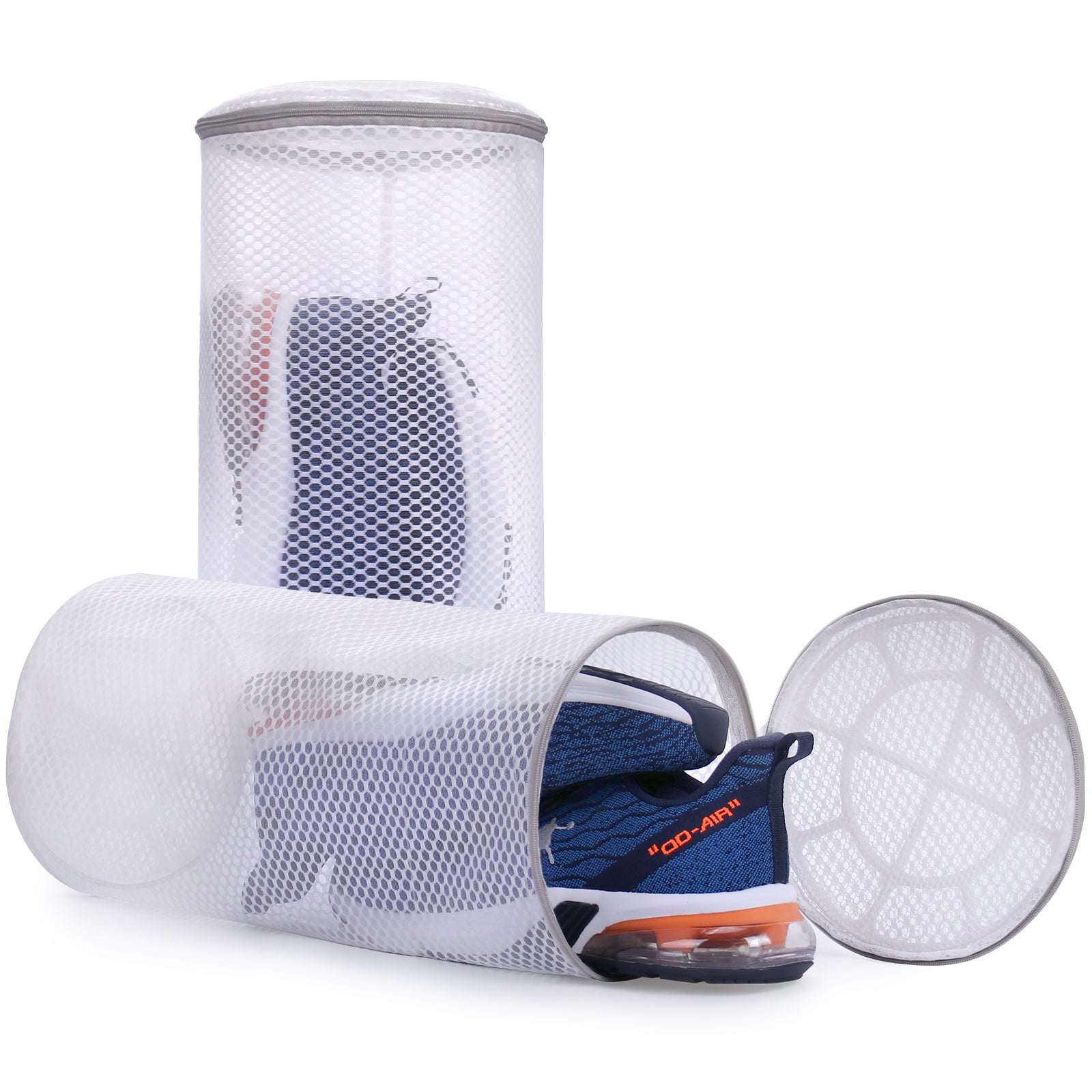 Muchfun 2Pcs Shoes Washing Machine Bag, Honeycomb Mesh Laundry Bags for Sneaker Cleaning 8 x 8 x 15 Inches